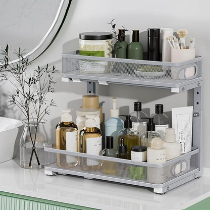 Under Sink Organizer 2 Pack, High Adjustable 2 Tier Under Sink Organizers and - Image 7