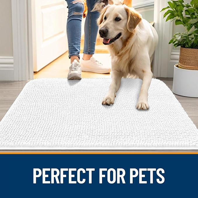 OLANLY Dog Door Mat for Muddy Paws 32x20, Absorbs Moisture and Dirt, Absorbent - Image 6
