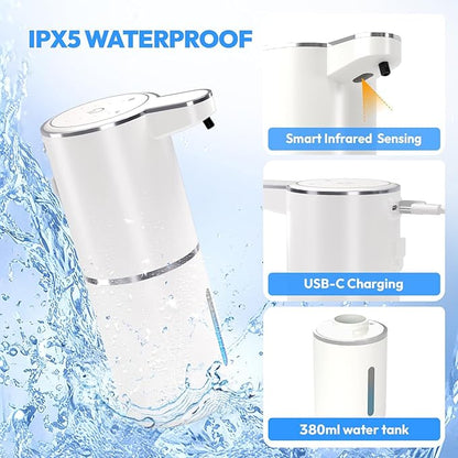 2 Pack Automatic Soap Dispenser Touchless, Liquid Hand Soap Dispenser 12.8oz - Image 3