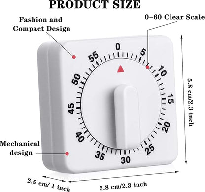 Weewooday 2 Pieces 60 Minute Visual Kitchen Timer Hour Mini Countdown - Image 3