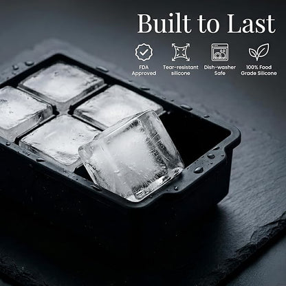 KitchFort Large Silicone Ice Cube Tray, Easy Release 2" Big Ice Cubes - Image 2