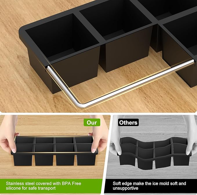 Samuelworld Large Silicone Ice Cube Tray Molds, Big 2 Inch Cubes - Image 4