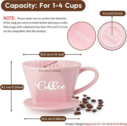 Pour Over Coffee Maker, Ceramic Pour Over Coffee Dripper, Manual Brew Maker - Image 3