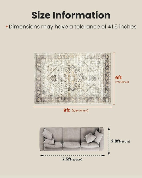 AMADA HOMEFURNISHING 6x9 Area Rugs, Vintage Rugs - Image 2