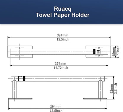 RUACQ Paper Towel Holder Under Cabinet, Wall Mounted or Adhesive Stainless - Image 6