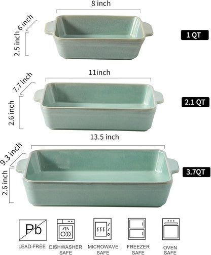HVH 9x13 Baking Dish Set, Large Casserole Dishes - Image 4
