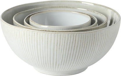 Gibson Elite Sandy Pines 4 Piece Nesting Bowl Set, 7” & 9” Round Stoneware Bowls - Image 6