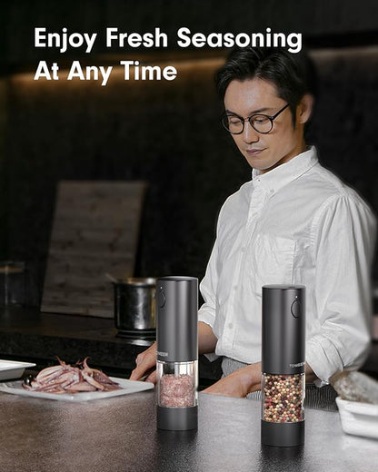 TOMEEM Upgraded Larger Capacity Electric Salt and Pepper Grinder Set - Image 8