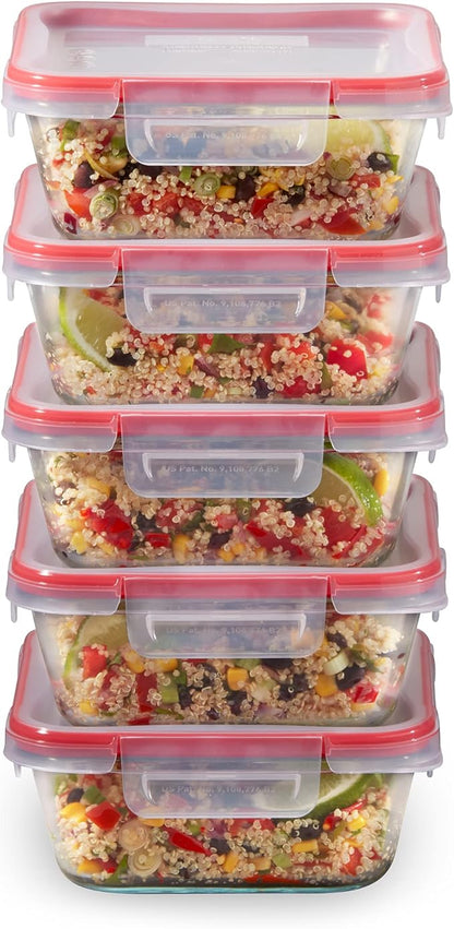 Pyrex Freshlock Glass Food Storage Containers Set, Airtight & Leakproof Plastic by Pyrex