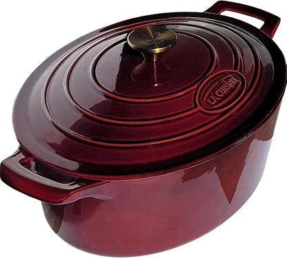 La Cuisine Enameled Cast Iron Oval Dutch Oven Casserole Dish Pot - Image 2