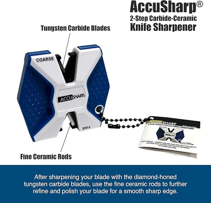 AccuSharp Pull Through Knife Sharpener Keychain, 2-Stage Sharpener - Image 4
