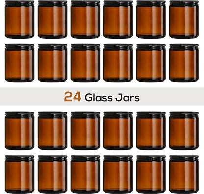 24 Pack, 8 OZ Thick Amber Candle Jars - Image 3