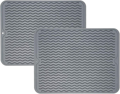 ZLR 2 Pcs Silicone Dish Drying Mat & Heat Resistant Trivet by ZLR