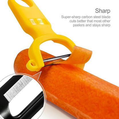 Original Vegetable Peeler Carbon Steel Blade 3-Pack Red/Green/Yellow - Image 4