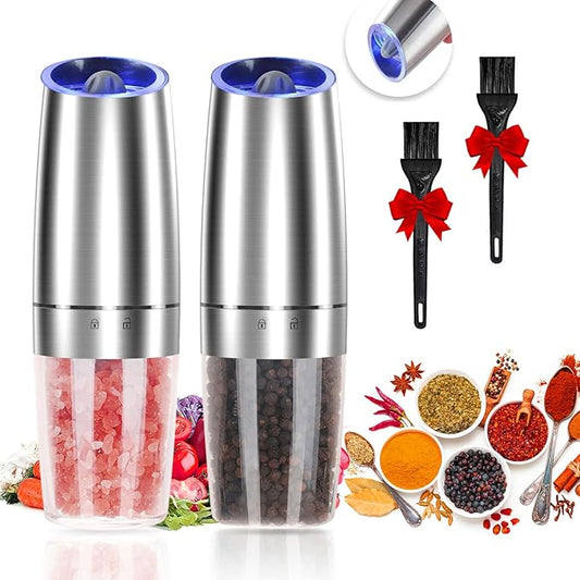 Gravity Electric Pepper and Salt Grinder Set, Adjustable Coarseness, Automatic by JOBKIM