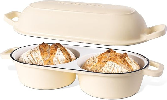 Dutch Oven For Sourdough Bread Baking – Enamelled Cast Iron Bread Loaf Pot – by Nuovva