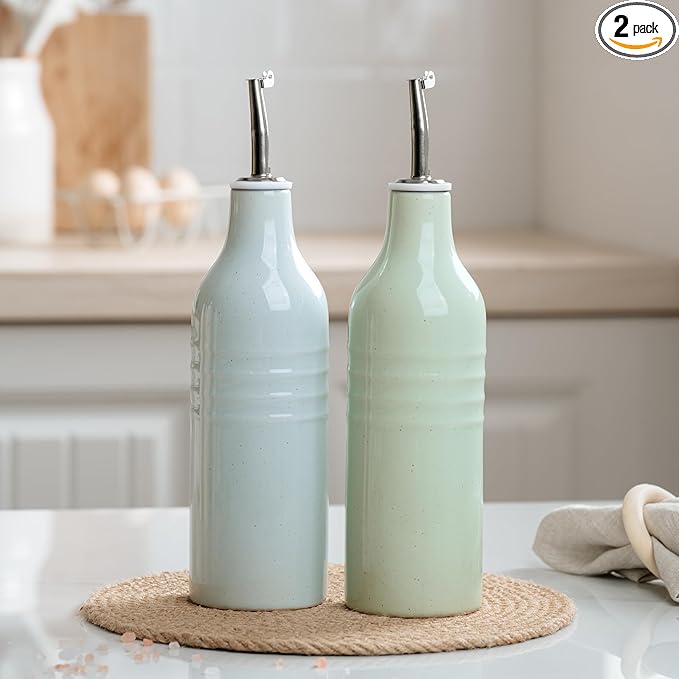 famiware Jupiter 16oz Ceramic Olive Oil Dispenser Bottle, Olive Oil and Vinegar by Famiware