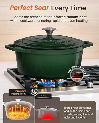 Nuwave 6QT Healthy Enameled Cast Iron Dutch Oven Pot - Image 5