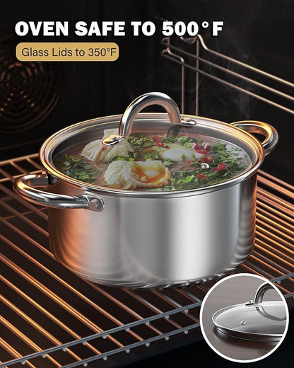Cook N Home Stockpot with Lid, Basics Stainless Steel Soup Pot - Image 8