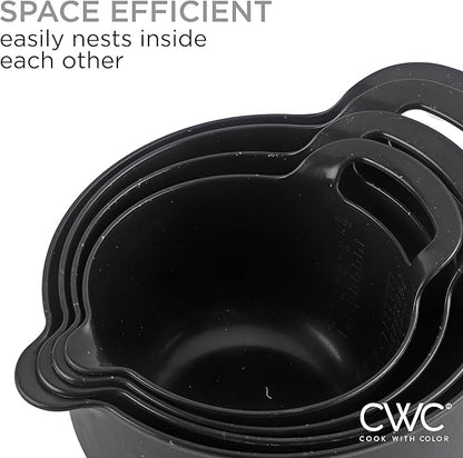 COOK WITH COLOR Nesting Plastic Mixing Bowl Set with Pour Spouts and Handles - Image 6