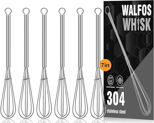 Walfos Mini Whisks Stainless Steel 6pcs; 7" by Walfos