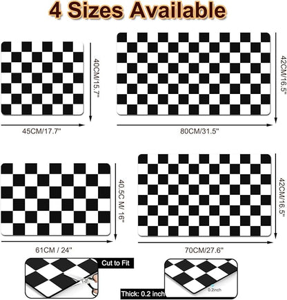 Dish Drying Mat for Kitchen, Checkered Coffee Station Mats - Image 5