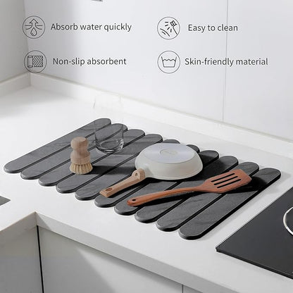 24"×16" Grey Stone Dish Drying Mats - Image 4