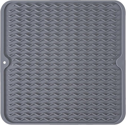 Silicone Dish Drying Mat, Non-Slip Easy Clean Sink Mat Large Heat-resistant by MODENGKONGJIAN