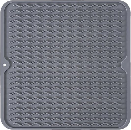 Silicone Dish Drying Mat, Non-Slip Easy Clean Sink Mat Large Heat-resistant by MODENGKONGJIAN