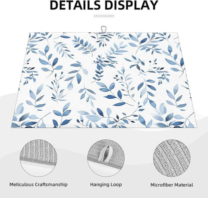 Blue Flower Dish Drying Mat For Kitchen Counter Absorbent Large Kitchen Fast - Image 4