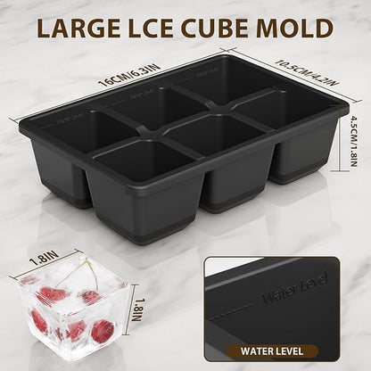 Optish Large Ice Cube Molds, 3 Pack Whiskey Square Ice Molds, 1.8 Inch Big Ice - Image 3
