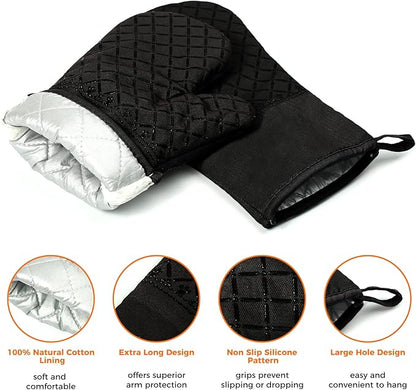 4PCS Oven Mitts and Pot Holders Sets 500°F Pot Holders - Image 5
