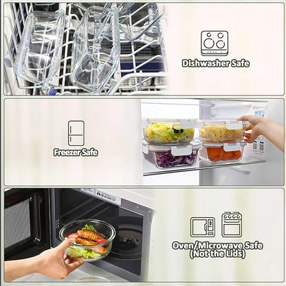 30 Pieces Glass Food Storage Containers - Image 4