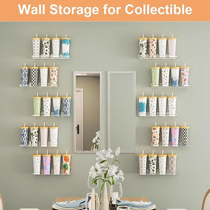 upsimples 8 Pack Acrylic Shelves Wall Organizer and Storage, Toy Cars, Kids - Image 7