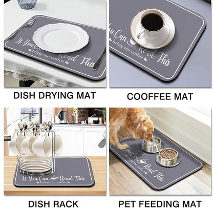 Coffee Bar Mat for Countertops 18inx24in, Absorbent Hide Stain Anti-Slip Cafe - Image 8