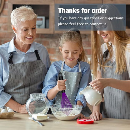 OYV Dishwasher Safe Purple Silicone Whisk, Sealed Waterproof Design Set of 3 - Image 7