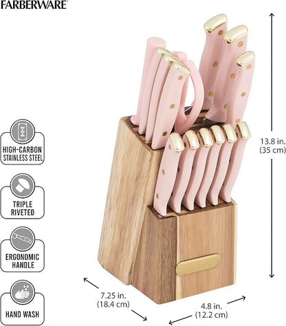 Farberware 15-Piece Triple Riveted Acacia Knife Block Set, High - Image 5