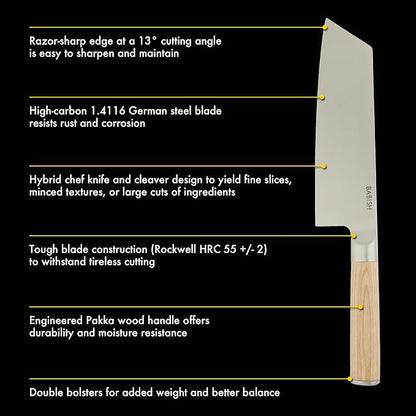 Babish 7.5-Inch Clef Knife – High-Carbon 1.4116 German Steel Kitchen Knife - Image 3