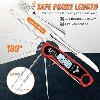 Instant Read Meat Thermometer for Grill and Cooking, Fast & Precise Digital - Image 4