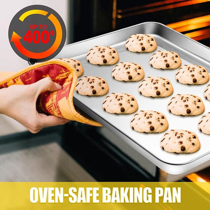 Terlulu Baking Sheet, Cookie Sheet, Stainless Steel Baking Pan, 2 Piece-17.3''x - Image 4