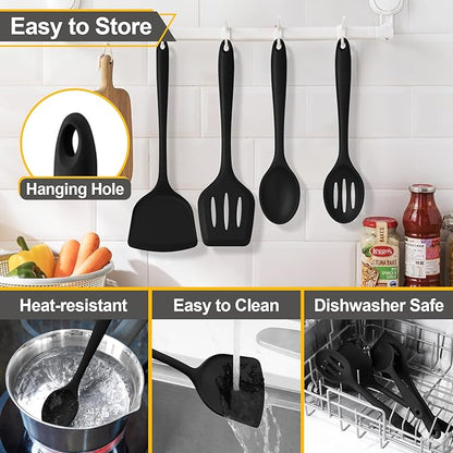 P&P CHEF Kitchen Utensil Set, 4 Pieces Non-stick Silicone Cooking Utensils - Image 7