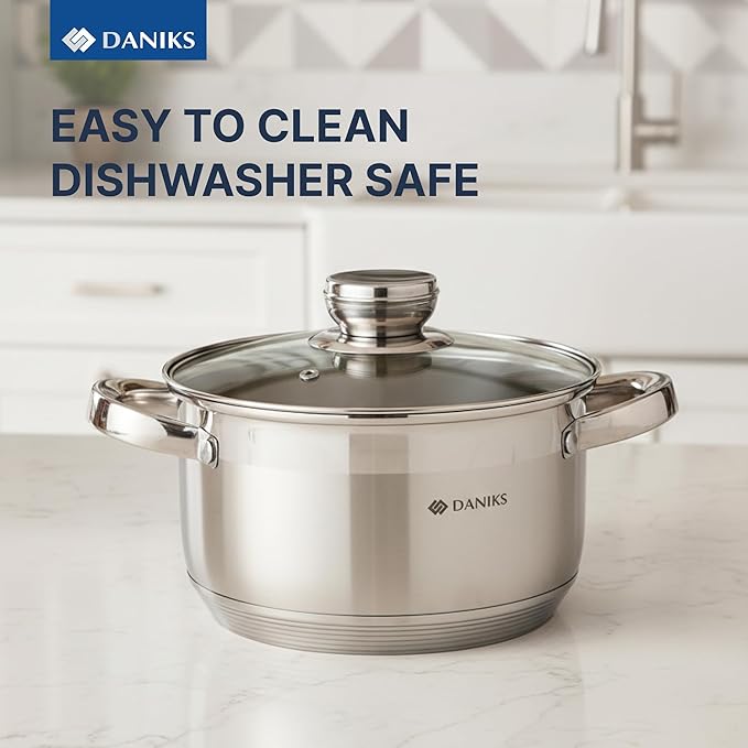 Daniks Standard 3 Quart Stainless Steel Stock Pot - Image 7