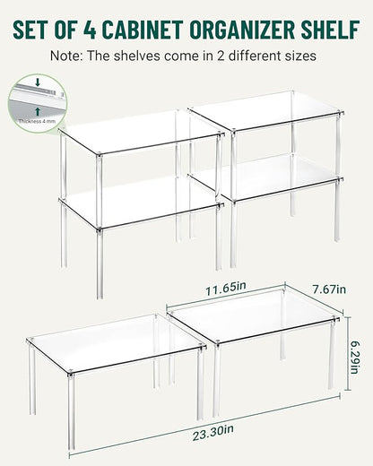 Bobomoment Acrylic Cabinet Organizer, Desk Countertop Shelf Organizer, Pantry - Image 4