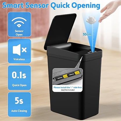 Bathroom Trash Can with Lid, KOEYLE 2 Pack 2.2 Gallon Automatic Touchless - Image 8