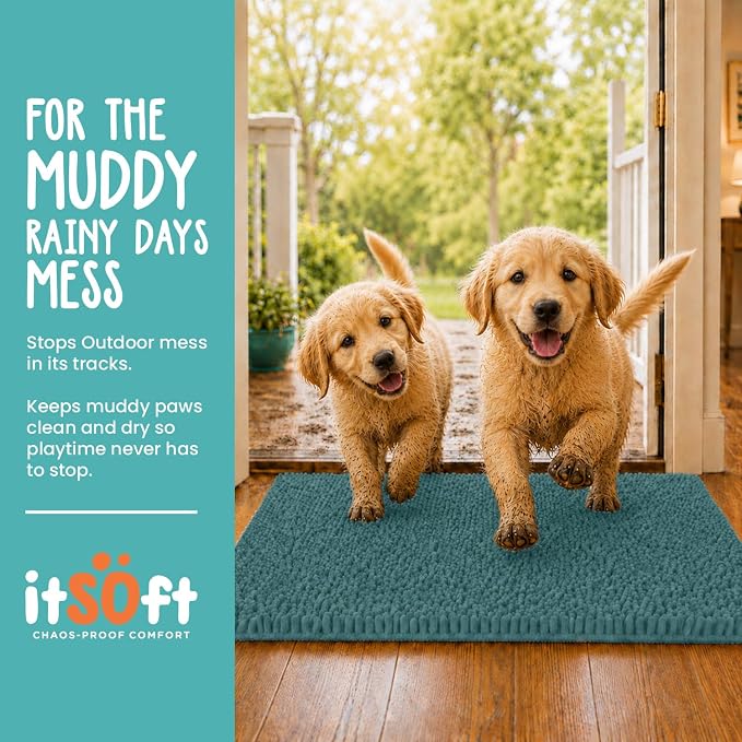 Dog Rugs for Muddy Paws 22x14 | Cleaner Mud Free Floors | Muddy Dogs Mats for - Image 2