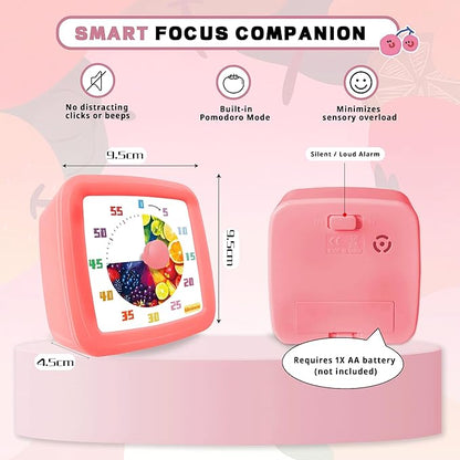Visual Timer for Kids 60 Minute, Fruit Themed Silent Countdown Clock for Girls - Image 9