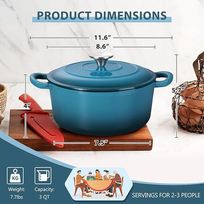 E-far 3 Qt Enameled Cast Iron Dutch Oven - Image 2