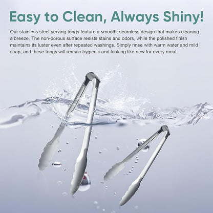 12 Pieces Buffet Tongs 7'' Serving Tongs Heavy Duty Stainless steel Kitchen and - Image 6