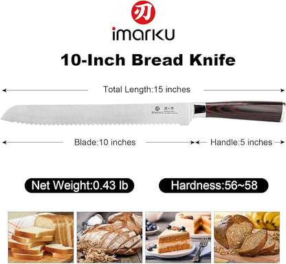 imarku Bread Knife, German High Carbon Stainless Steel Professional Grade Bread - Image 2