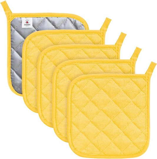 Joyhalo 5 Pack Heat Resistant Pot Holders by Joyhalo
